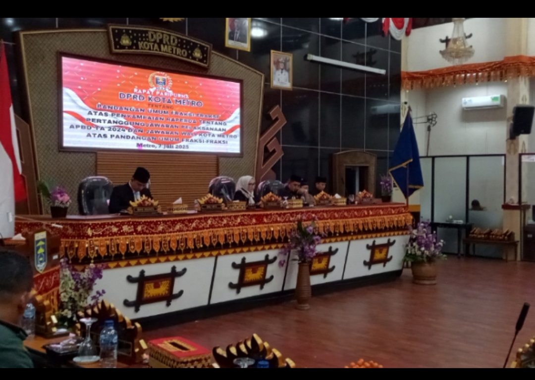 Walikota Metro Tanggapi Terkait Pandangan Fraksi Laporan Pertanggungjawaban Pelaksanaan APBD TA 2024